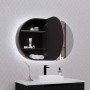 London Matte Black Oval LED Shaving Cabinet 870 * 600